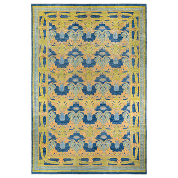Arts and Crafts, One-of-a-Kind Hand-Knotted Area Rug Blue, 12' 1" x 17' 3"