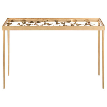 Gizelle Butterfly Console, Antique Gold Leaf
