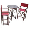 Director High Round 3-Piece Table Set, Red