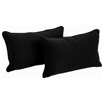 20" by 12IN Solid Twill Back Support Pillows, Black