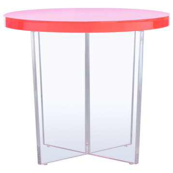 Ally Acrylic Accent Table Neon Pink