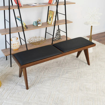 Black Leather Bench Kora