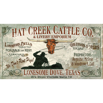 Lonesome Dove Vintage Wooden Sign, 15"x26"