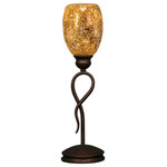 Toltec Lighting - Leaf Mini Table Lamp In Bronze, 5" Gold Fusion Glass - The beauty of our entire product line is the opportunity to create a look all of your own, as we now offer over 40 glass shade choices, with most being available as an option on every lighting family. So, as you can see, your variations are limitless. It really doesn't matter if your project requires Traditional, Transitional, or Contemporary styling, as our fixtures will fit most any decor.