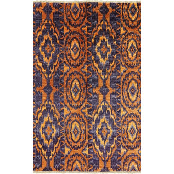 Hand-Knotted Wool Gabbeh Area Rug 6x9, P6075