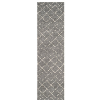 Safavieh Arizona Shag Collection ASG743 Rug, Grey/Ivory, 2'3"x8'