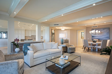 Beach style living room photo in Other