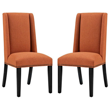 Baron Dining Chair Fabric Set of 2 - Orange