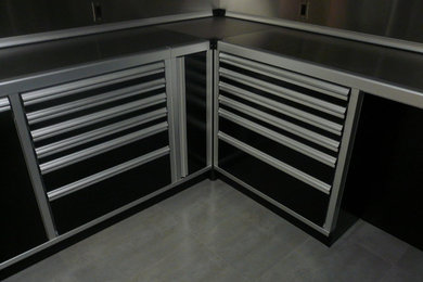 Inspiration for a contemporary shed remodel in Orange County