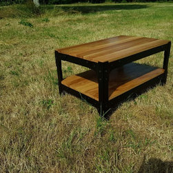 Custom Handmade Oak Industrial Coffee Table - Coffee Tables