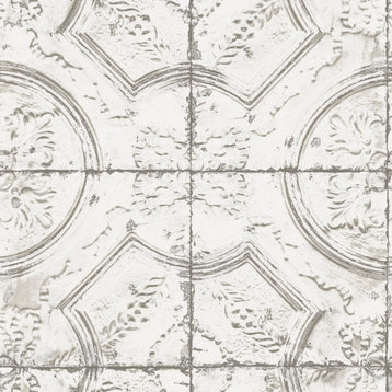 Newport Tin Tile Peel and Stick Wallpaper, Bolt
