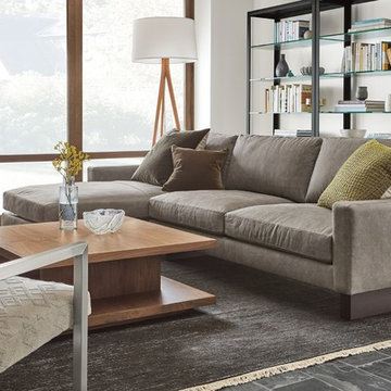 Hess Leather Sofas with Chaise