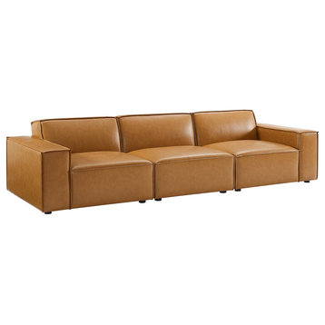 Restore Vegan Leather 3-Piece Sofa, Tan