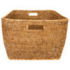 Artifacts Rattan Rectangular Family Basket, Honey Brown, 24"x20"x13"
