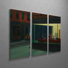 Edward Hopper Night Hawks Canvas Triptych Wall Art, 48"x30"