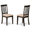 Dining Room Chair For Kitchen With Cushion Seat, Cappuccino- Set Of 2