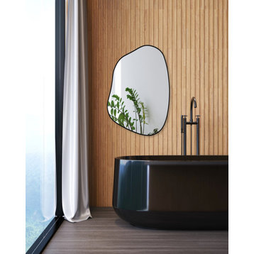 Asymmetrical Mirror, Luxury Decorative Irregular Mirror, 42x32 Black