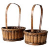 Consigned, Vintage Bamboo Handle Baskets - A Pair