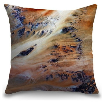 "Terkezi Oasis - USGS Earth as Art" Pillow 18"x18"