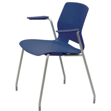 Olio Designs Lola Plastic Stackable Arm Chair in Navy
