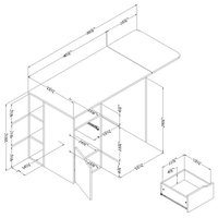 Crea Expandable Craft Table-Pure White-South Shore