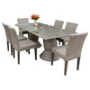 Oasis Rectangular Outdoor Dining Table With 6 Armless Chairs