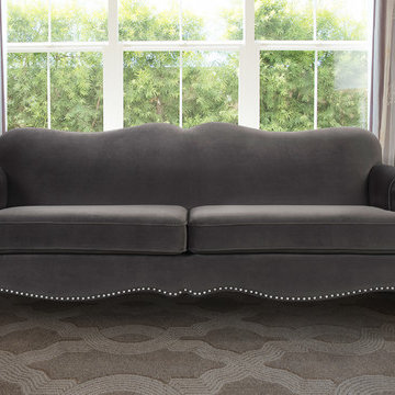 Legacy Camelback Sofa, Dark Charcoal Grey