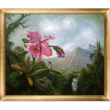 Orchid and Hummingbird Near a Mountain Waterfall, 1902