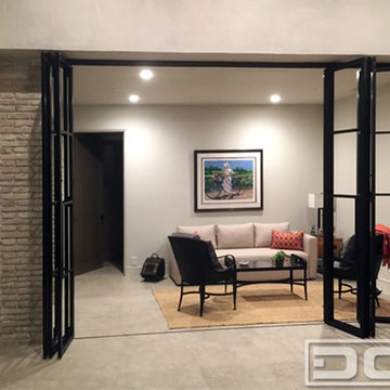 Panoramic Accordion :Patio Doors in a Bronze Metal Frame & Insulated Glass Panes