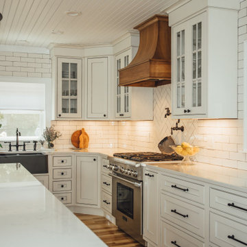 Custom Farmhouse Kitchen with Wood Accents