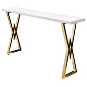 Homy Casa 43.3 in. White Rectangular MDF Table Top Solid Beech Wood Legs Dining Table(Seat 4)