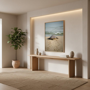 Baby Loggerhead Sea Turtle Modern Organic Style Wall Art