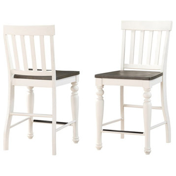 Steve Silver Joanna Two-tone Ivory and Dark Oak Counter Chair