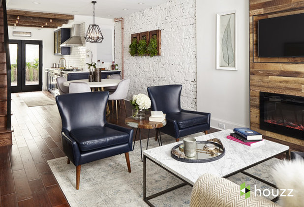 Transitional Living Room by Ferrarini & Co. Kitchens & Interiors