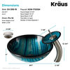 Kraus C-GV-399-19MM-10 Bathroom Combo - 17" Ladon Glass Vessel - Satin Nickel