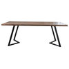 Arkwright Wood and Metal Trestle Table, Charred Ember Finish, 72" L X 42" W X 30" H