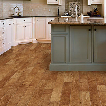 Hand-scraped Rustic Lakeside Manor Hardwood in Kitchen