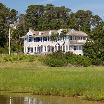 Harborside Grand Shingle Style Home - "Salt Pond Tee" Custom Home on  Cape Cod,