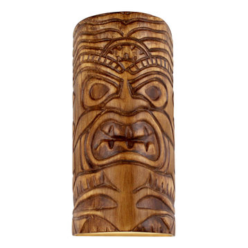 Tiki Wall Sconce, Amber Palm, Incandescent, Wet Location