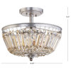 Caleb 12.5" Crystal and Metal Flush Mount, Antique Silver and Amber