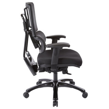 Vertical Black Mesh Back Chair With Shiny Black Base