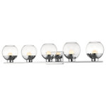 Z-Lite - Z-Lite 1924-5V-CH-LED Osono - 41.1" 40W 5 LED Bath Vanity - Make this five-light vanity fixture a marquee elemOsono 41.1" 40W 5 LE Chrome Clear Glass *UL Approved: YES Energy Star Qualified: n/a ADA Certified: n/a  *Number of Lights: Lamp: 5-*Wattage:8w LED bulb(s) *Bulb Included:Yes *Bulb Type:LED *Finish Type:Chrome