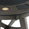 Bowery Hill Modern Wood Gray Finish Round Game Table with Inset Cup Holders