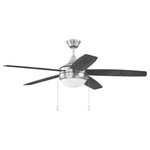 Craftmade Lighting - Craftmade Lighting PHA52BNK5-BNGW Phaze, 5 Blade Ceiling Fan with Light Ki - Modern and minimalist, the Phaze 52" features a slPhaze 5 Blade Ceilin Brushed Polished Nic *UL Approved: YES Energy Star Qualified: n/a ADA Certified: n/a  *Number of Lights: 2-*Wattage:9w A19 Medium Base LED bulb(s) *Bulb Included:Yes *Bulb Type:A19 Medium Base LED *Finish Type:Brushed Polished Nickel