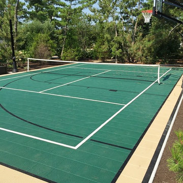 Custom Backyard Basketball & Tennis Court