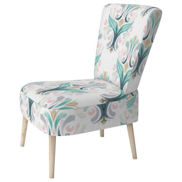 Green Damask Chair, Side Chair