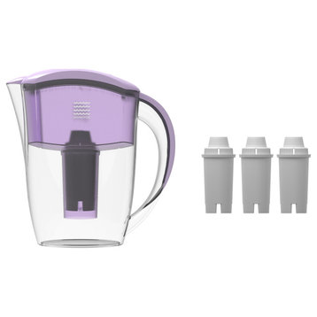 Drinkpod Alkaline Water Filter Pitcher With 8-Stage Cartridge, Lavender