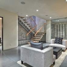 downstairs