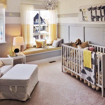 Transitional Home with Custom Bedding and Window Treatments