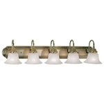 Livex Lighting - Belmont Bath Light, Antique Brass - The Belmont bath bracket with sweeping antique brass arcs framing elegant, alabaster swirl glass.  The Belmont collection is warm and traditional and will easily become the focal point of your special room.